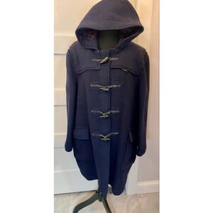 Gloverall Original English Duffle Coat Navy Wool Hooded Mens USA 42